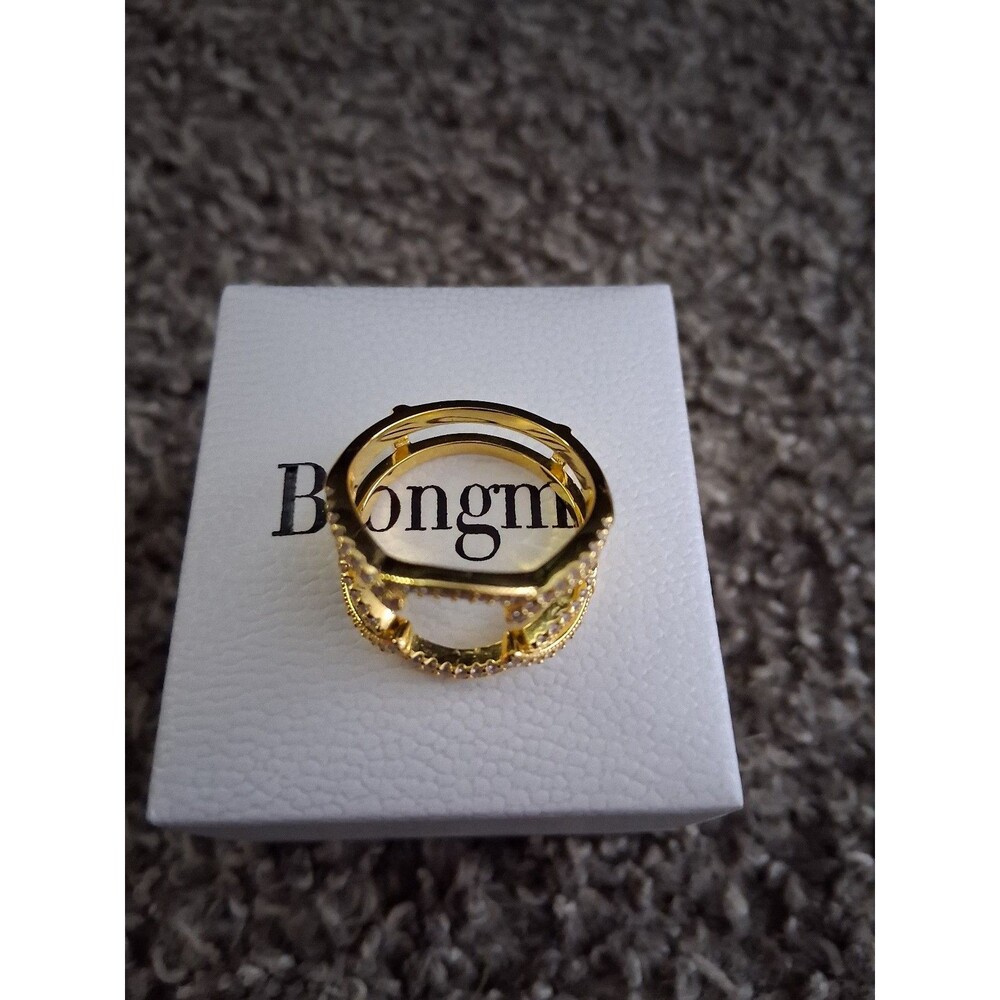 NEW! Gold Plated 925 Sterling Silver Wedding/Engagement Ring Enhancer, Size 8 - Picture 8 of 10